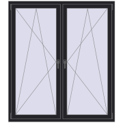 REHAU ENERGY-SAVING SYNEGO MD 1500x1700 mm BLACK_ULTI-MATT dwustronny REHAU ENERGY-SAVING SYNEGO MD 1500x1700 mm BLACK_ULTI-MATT dwustronny