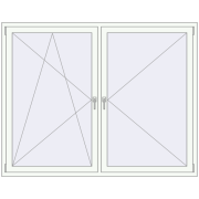 Tilt-and-Turn 1900x1500 mm REHAU OPTIMUM EURO-DESIGN 70 RAL 9016 Traffic white two-sided