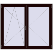REHAU OPTIMUM EURO-DESIGN 70 1600x1400 mm CHOCOLATE_BROWN two-sided