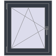 REHAU OPTIMUM EURO-DESIGN 70 680x780 mm ANTHRACITE_GREY_STRUKTURAL two-sided