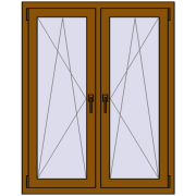 Okna skrzydłowe 1020x1265 mm REHAU ENERGY-SAVING SYNEGO MD GOLDEN OAK dwustronny