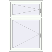 Tilt-and-Turn 1000x1500 mm REHAU OPTIMUM EURO-DESIGN 70 RAL 9016 Traffic white two-sided