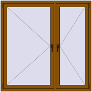 REHAU OPTIMUM EURO-DESIGN 70 1500x1500 mm GOLDEN OAK dwustronny