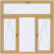 Tilt-and-Turn 1800x1800 mm ALU STANDARD 72 RAL 1002 Sand yellow two-sided