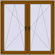 REHAU ENERGY-SAVING SYNEGO MD 1635x1550 mm GOLDEN OAK dwustronny