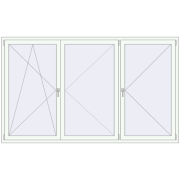 REHAU OPTIMUM EURO-DESIGN 70 2500x1500 mm RAL 9016 Traffic white two-sided