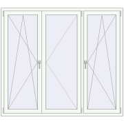 REHAU OPTIMUM EURO-DESIGN 70 1800x1600 mm RAL 9016 Traffic white two-sided