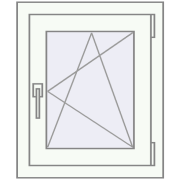 REHAU OPTIMUM EURO-DESIGN 70 500x620 mm RAL 9016 Traffic white two-sided