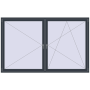 REHAU ENERGY-SAVING SYNEGO MD 2400x1500 mm ANTHRACITE_GREY_STRUKTURAL two-sided