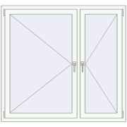 REHAU OPTIMUM EURO-DESIGN 70 1450x1350 mm ANTHRACITE_GREY_STRUKTURAL external