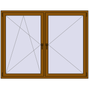 REHAU OPTIMUM EURO-DESIGN 70 1800x1400 mm GOLDEN OAK two-sided