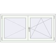 REHAU OPTIMUM EURO-DESIGN 70 1500x750 mm RAL 9016 Traffic white two-sided