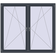 REHAU ENERGY-SAVING SYNEGO MD 1800x1595 mm ANTHRACITE_GREY_STRUKTURAL dwustronny