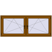 Okna skrzydłowe 1830x740 mm REHAU ENERGY-SAVING SYNEGO MD GOLDEN OAK dwustronny