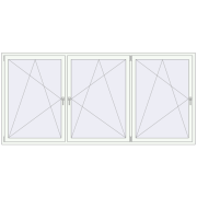 REHAU ENERGY-SAVING SYNEGO MD 2950x1400 mm RAL 9016 Traffic white two-sided
