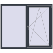 REHAU OPTIMUM EURO-DESIGN 70 1500x1300 mm ANTHRACITE_GREY_STRUKTURAL two-sided