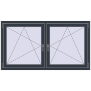 REHAU ENERGY-SAVING SYNEGO MD 1575x860 mm ANTHRACITE_GREY_STRUKTURAL dwustronny