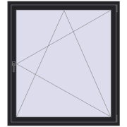 REHAU ENERGY-SAVING SYNEGO MD 1290x1430 mm BLACK_ULTI-MATT two-sided