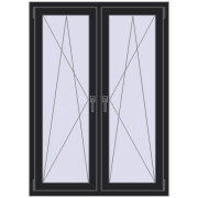 REHAU ENERGY-SAVING SYNEGO MD 1050x1460 mm BLACK_ULTI-MATT dwustronny