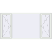 REHAU OPTIMUM EURO-DESIGN 70 2700x1400 mm RAL 9016 Traffic white two-sided