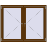 REHAU OPTIMUM EURO-DESIGN 70 1500x1200 mm WALNUT two-sided