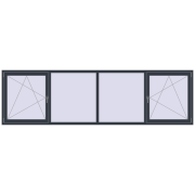 REHAU OPTIMUM EURO-DESIGN 70 3500x1000 mm ANTHRACITE_GREY_STRUKTURAL two-sided