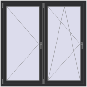 REHAU OPTIMUM EURO-DESIGN 70 1500x1500 mm ANTHRACITE_GREY_GLATT dwustronny