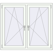 REHAU ENERGY-SAVING SYNEGO MD 1260x1145 mm RAL 9016 Traffic white dwustronny