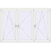 REHAU OPTIMUM EURO-DESIGN 70 2140x1450 mm RAL 9016 Traffic white two-sided