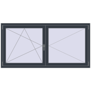 REHAU OPTIMUM EURO-DESIGN 70 1800x900 mm ANTHRACITE_GREY_STRUKTURAL two-sided