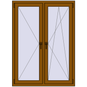 REHAU OPTIMUM EURO-DESIGN 70 1100x1500 mm GOLDEN OAK two-sided