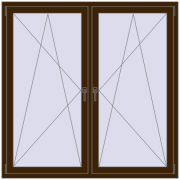 REHAU ENERGY-SAVING SYNEGO MD 1560x1550 mm DARK_OAK dwustronny