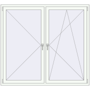 REHAU ENERGY-SAVING SYNEGO MD 1700x1560 mm RAL 9016 Traffic white two-sided