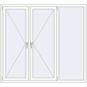 REHAU OPTIMUM EURO-DESIGN 70 1800x1650 mm RAL 9016 Traffic white two-sided