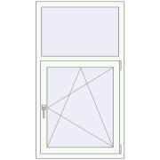 Tilt-and-Turn 800x1420 mm EPSILON OPTIMA RAL 9016 Traffic white two-sided