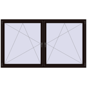 REHAU OPTIMUM EURO-DESIGN 70 2300x1300 mm BLACK_BROWN two-sided