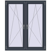 REHAU ENERGY-SAVING SYNEGO MD 1200x1400 mm ANTHRACITE_GREY_STRUKTURAL dwustronny