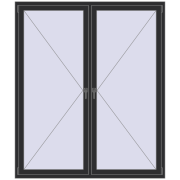 REHAU OPTIMUM EURO-DESIGN 70 1700x2000 mm ANTHRACITE_GREY_GLATT two-sided