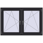 REHAU ENERGY-SAVING SYNEGO MD 1380x890 mm BLACK_ULTI-MATT dwustronny