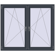 REHAU ENERGY-SAVING SYNEGO MD 1530x1250 mm ANTHRACITE_GREY_STRUKTURAL dwustronny