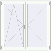 REHAU OPTIMUM EURO-DESIGN 70 1460x1450 mm RAL 9016 Traffic white two-sided