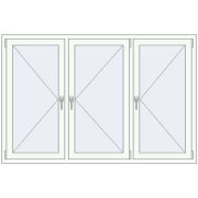 REHAU OPTIMUM EURO-DESIGN 70 1800x1200 mm RAL 9016 Traffic white two-sided