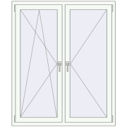 REHAU OPTIMUM EURO-DESIGN 70 1230x1480 mm RAL 9016 Traffic white two-sided