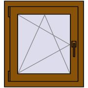 Okna skrzydłowe 600x650 mm CLASICTHERM 70 GOLDEN OAK dwustronny