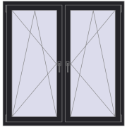 REHAU ENERGY-SAVING SYNEGO MD 1410x1415 mm BLACK_ULTI-MATT dwustronny