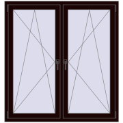 REHAU ENERGY-SAVING SYNEGO MD 1410x1445 mm CHOCOLATE_BROWN dwustronny