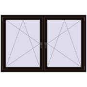 Okna skrzydłowe 1830x1175 mm REHAU ENERGY-SAVING SYNEGO MD BLACK_BROWN dwustronny