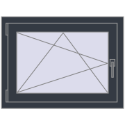 Tilt-and-Turn 800x600 mm CLASICTHERM 70 ANTHRACITE_GREY_STRUKTURAL two-sided