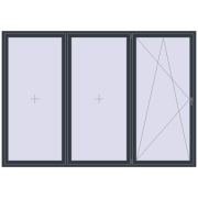 REHAU ENERGY-SAVING SYNEGO MD 3000x2100 mm ANTHRACITE_GREY_STRUKTURAL two-sided