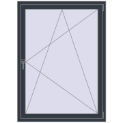 Tilt-and-Turn 1100x1500 mm REHAU ENERGY-SAVING SYNEGO MD ANTHRACITE_GREY_STRUKTURAL two-sided